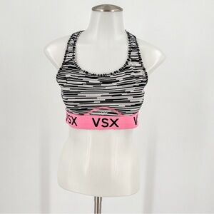 Victoria’s Secret VSX Sport Black, White, Gray & Pink Racerback Sports Bra